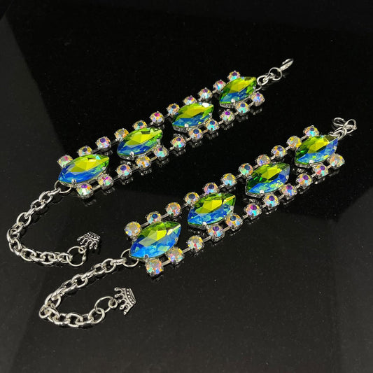 Twin Peridot & AB Bracelet (other colours available on request)