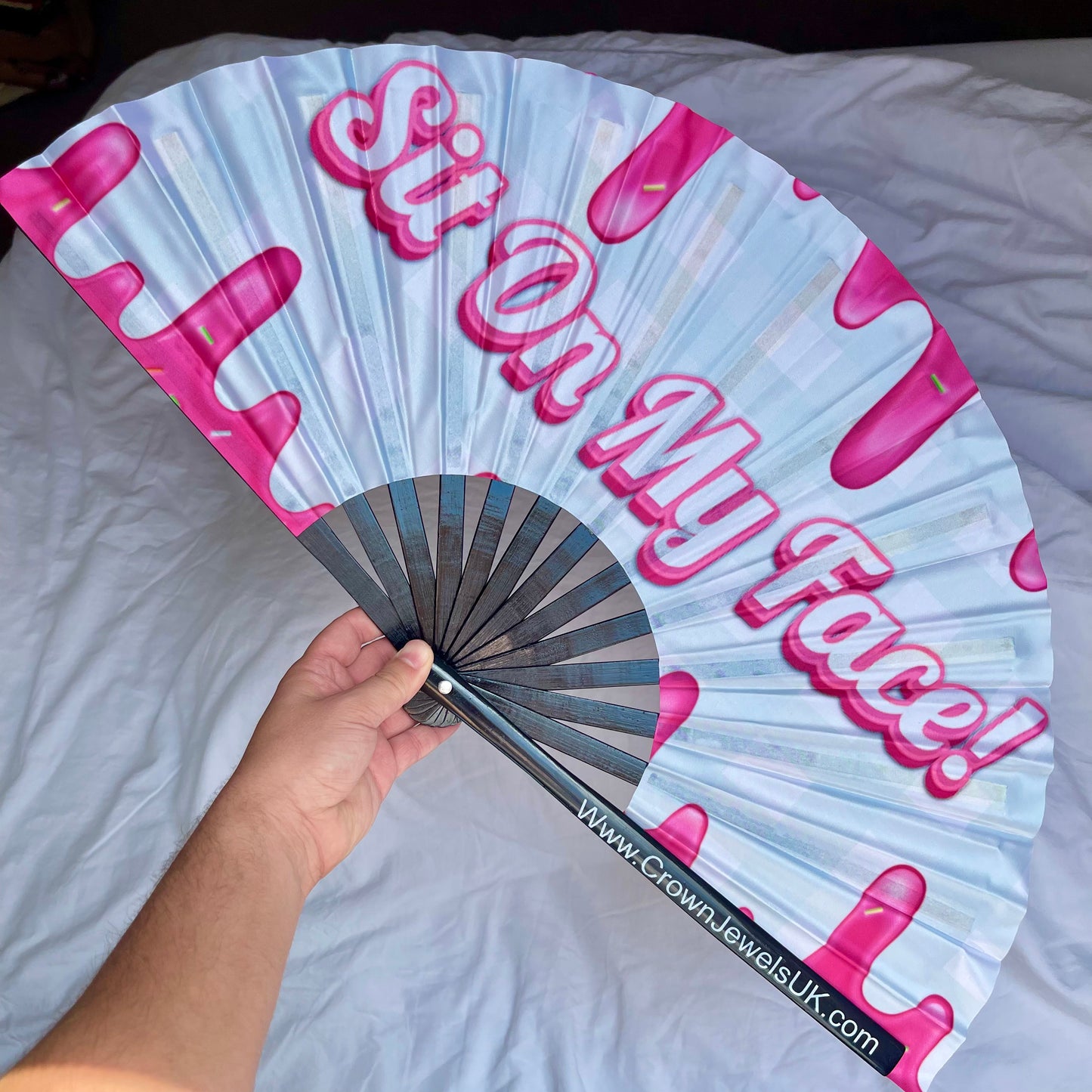 Sit On My Face Bamboo Hand Fan