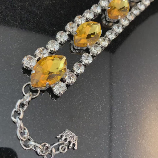 Crystal Bracelet / Wedding Cuff / Fully Adjustable / Crystal Dress Bracelet / Chunky Armlet / Costume Jewellery / Drag Queen