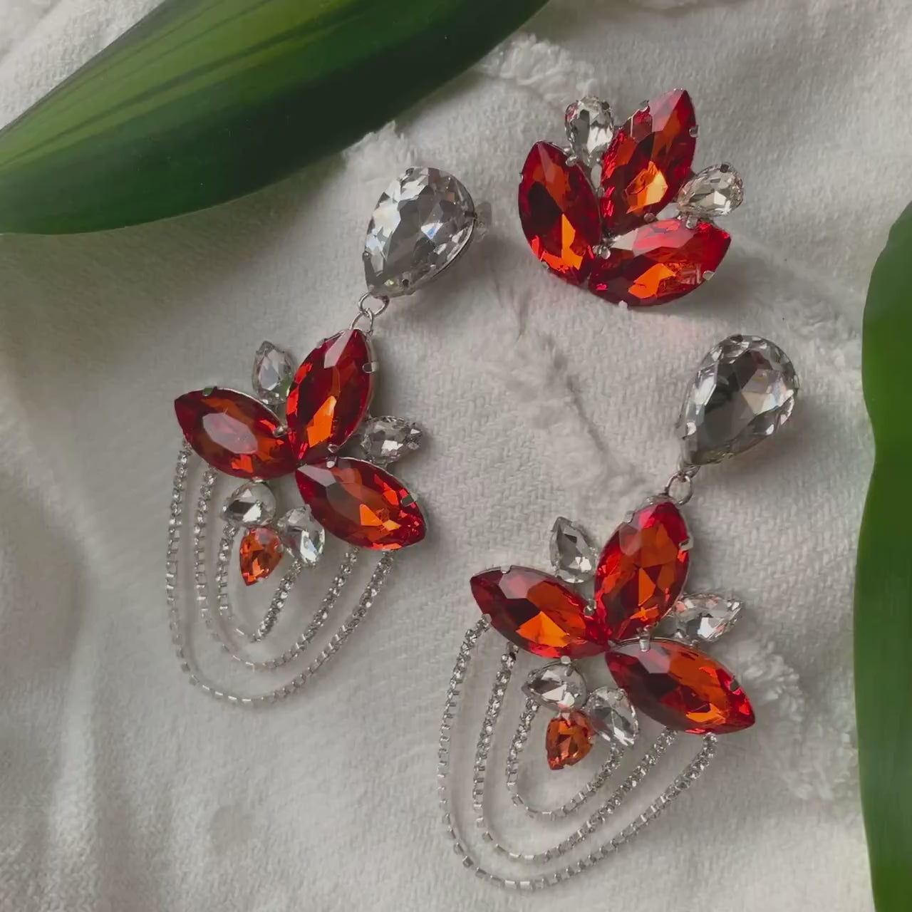 Chandelier Earrings / Clip On or Pierced / Statement Earrings / Crystal Jewelry / Dress Earrings / Drag Queen