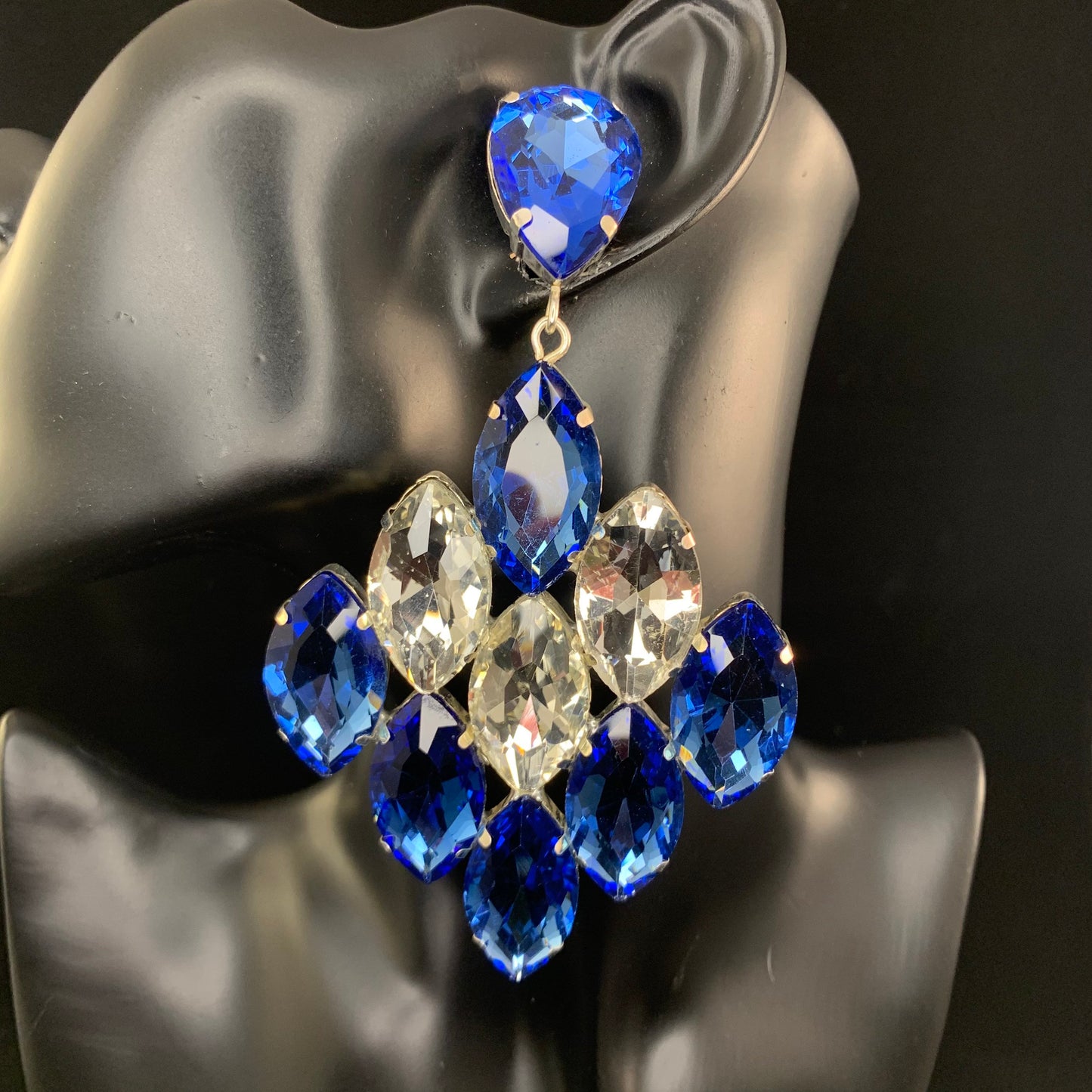 Stunning Earrings / Clip On or Pierced / Statement Earrings / Crystal Jewelry / Dress Earrings / Drag Queen