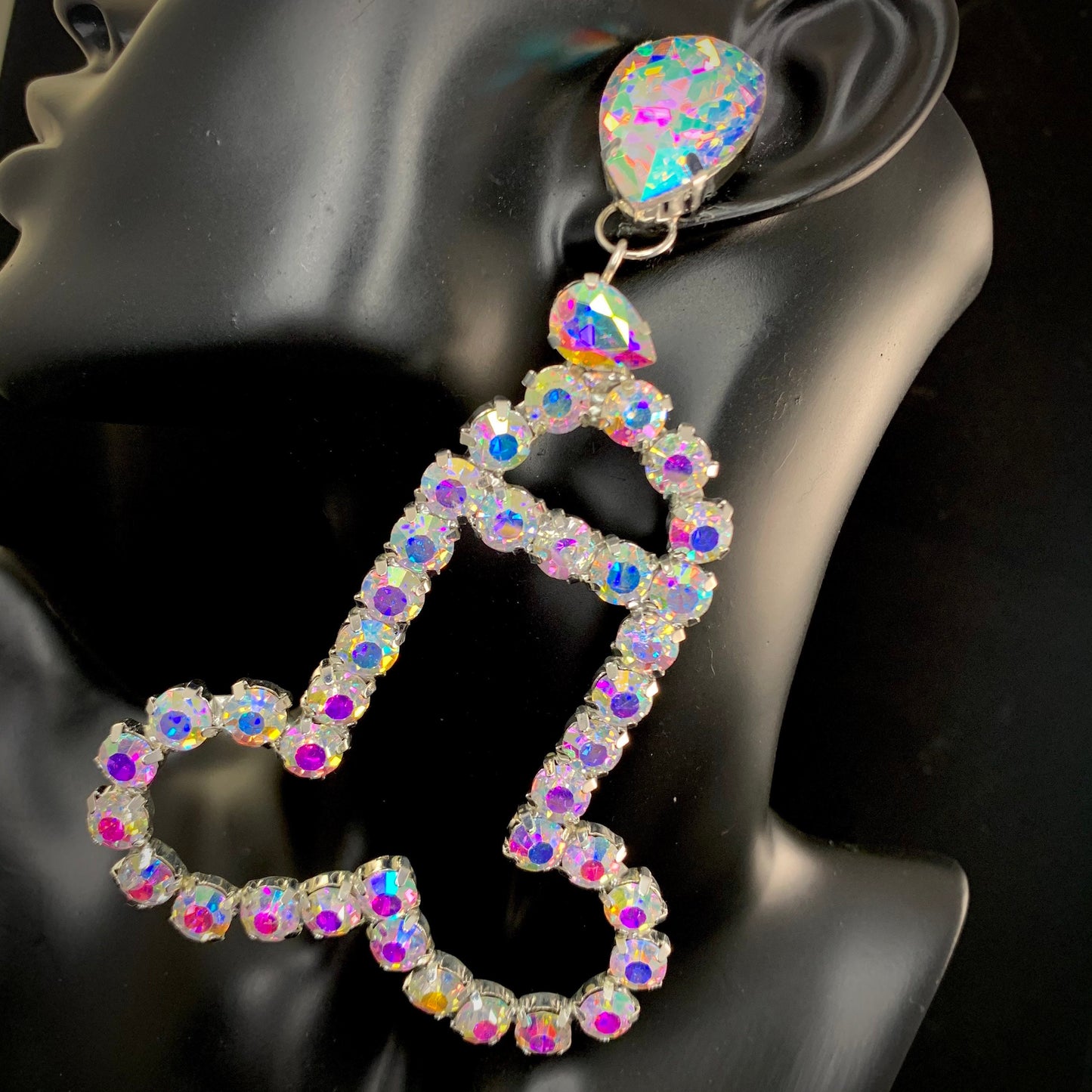 Penis / Willy Earrings / Sparkling Clip on or Pierced / Gift / Drag Queen Jewelry / Costume Jewellery