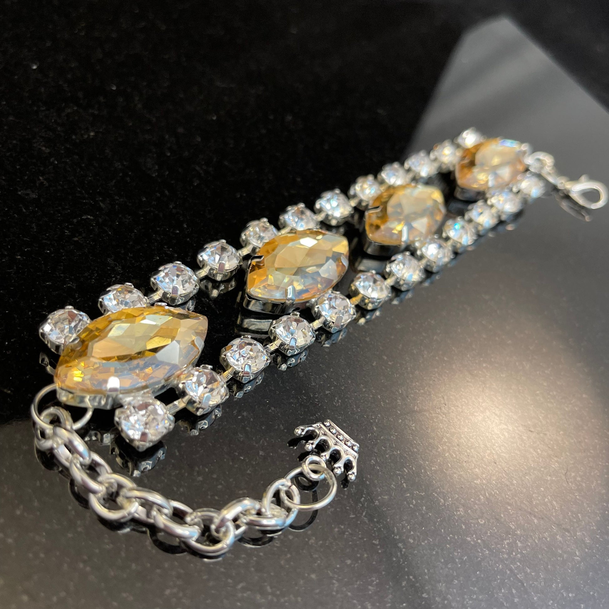 Crystal Bracelet / Wedding Cuff / Fully Adjustable / Crystal Dress Bracelet / Chunky Armlet / Costume Jewellery / Drag Queen
