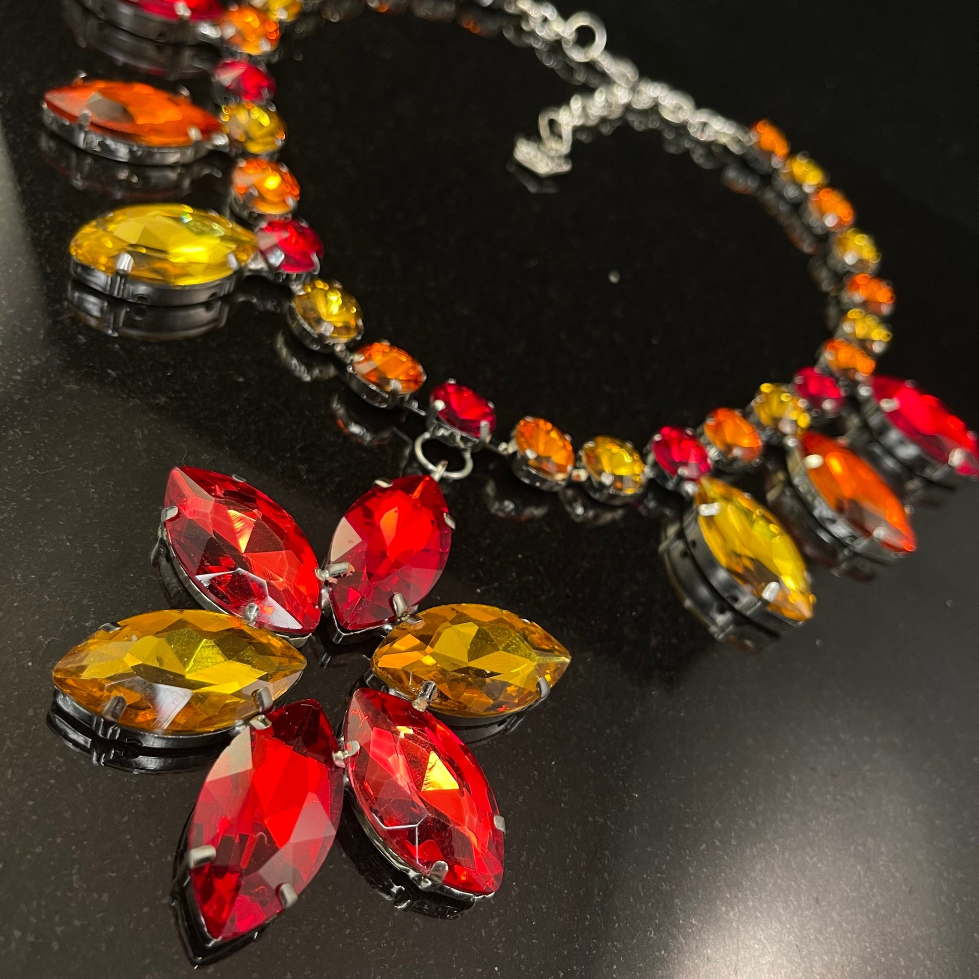Amber Necklace  / Pendent Necklace / Adjustable / Drag Queen Costume Jewelry / Cocktails Jewellery