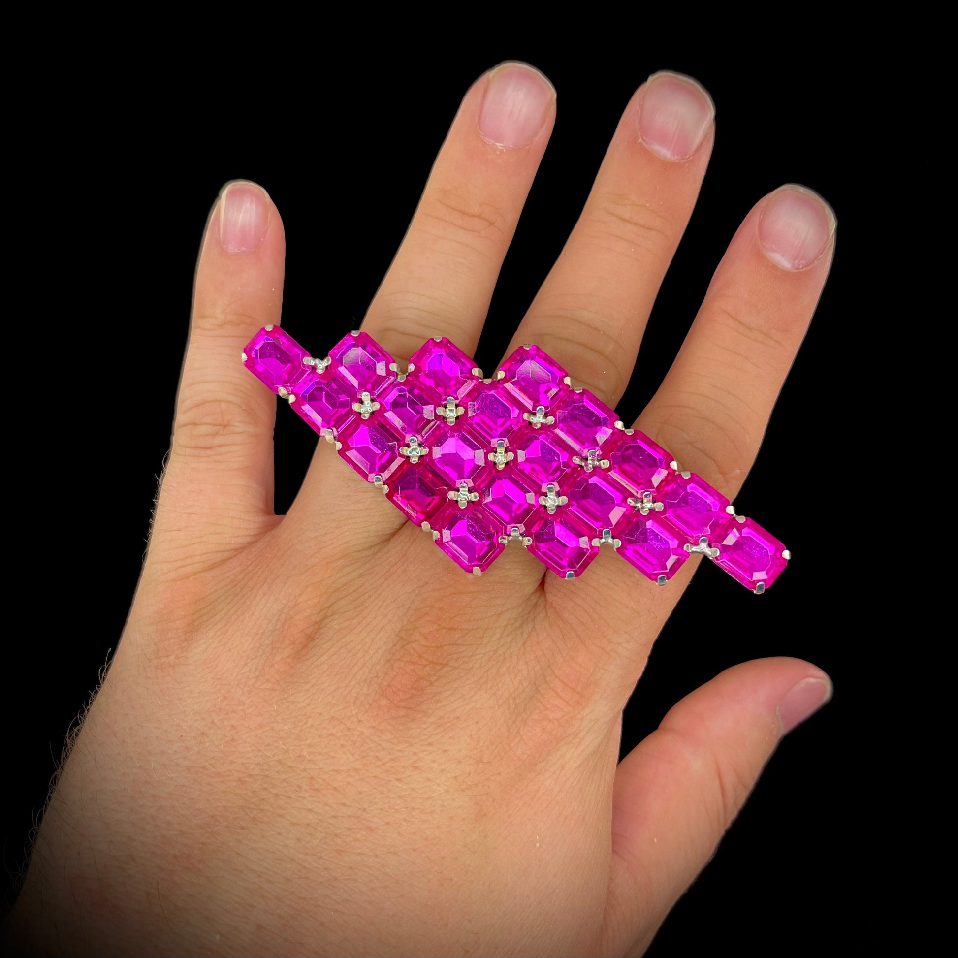 Pink Ring / Cocktail Dress Ring / Adjustable back / Gift / Drag Queen Ring /Costume Jewellery