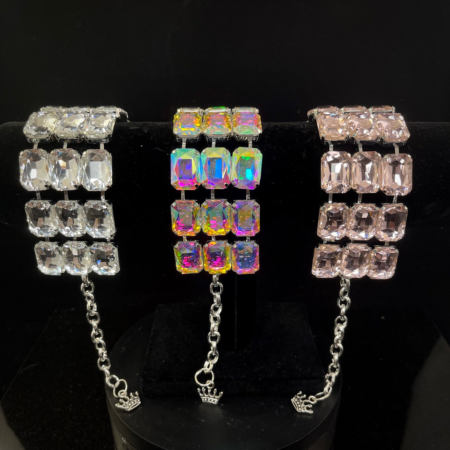 Crystal Cubic Bracelet / Wedding Cuff / Fully Adjustable / Crystal Dress Bracelet / Chunky Armlet / Costume Jewellery / Drag Queen