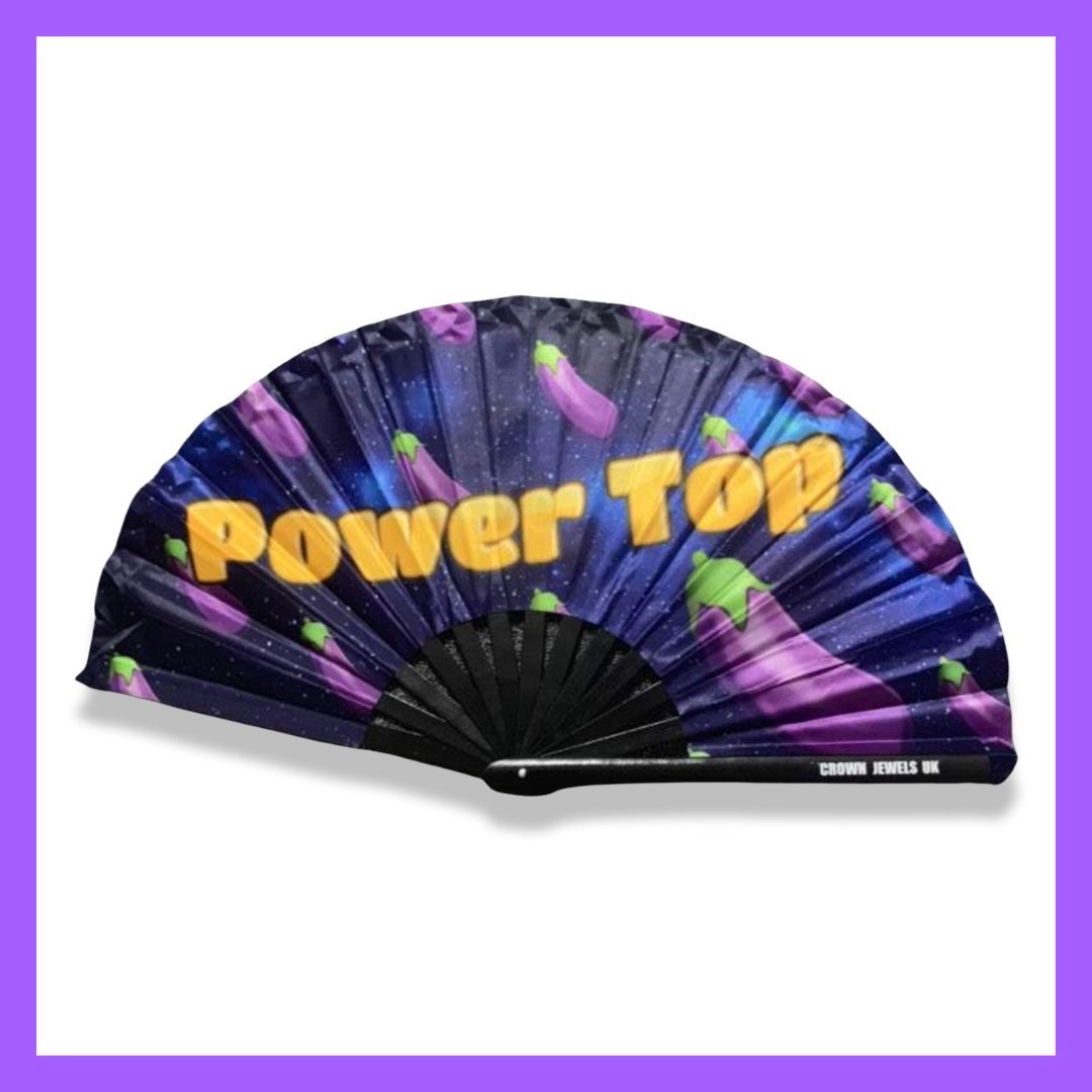 Power Top, Drag Queen Bamboo Hand Fan, Fans, Clack Fan, Loud Fan, Bang Fan