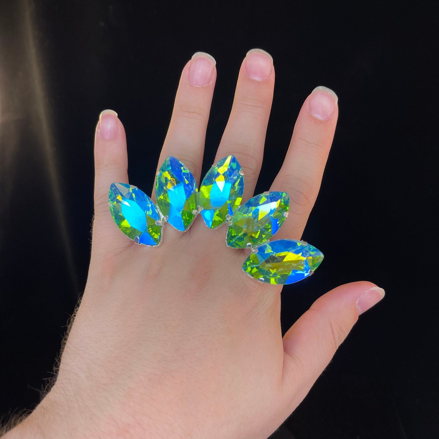 Stunning Ring / Cocktail Dress Ring / Adjustable back / Gift / Drag Queen Ring /Large Costume Jewellery Ring