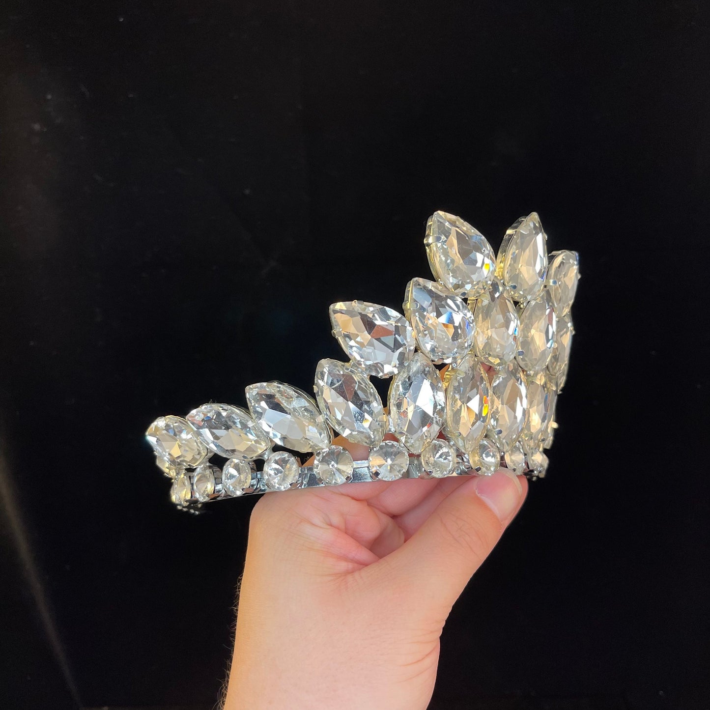 Clear Crystal Crown / Tiara / Queen / Wedding Crown / Drag queen / Costume / Princess