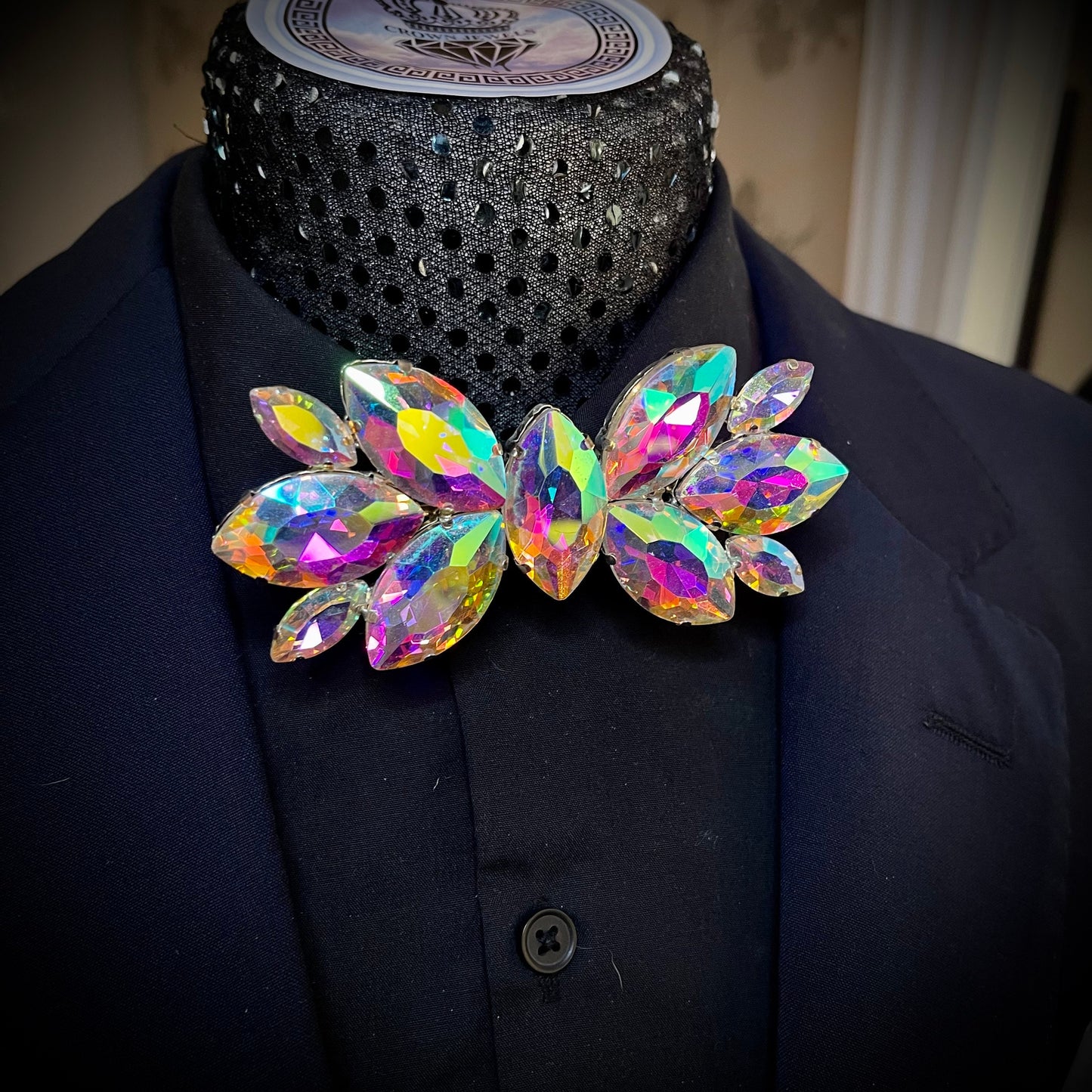 Crystal Bow tie / smart dress jewellery / wedding / party / prom
