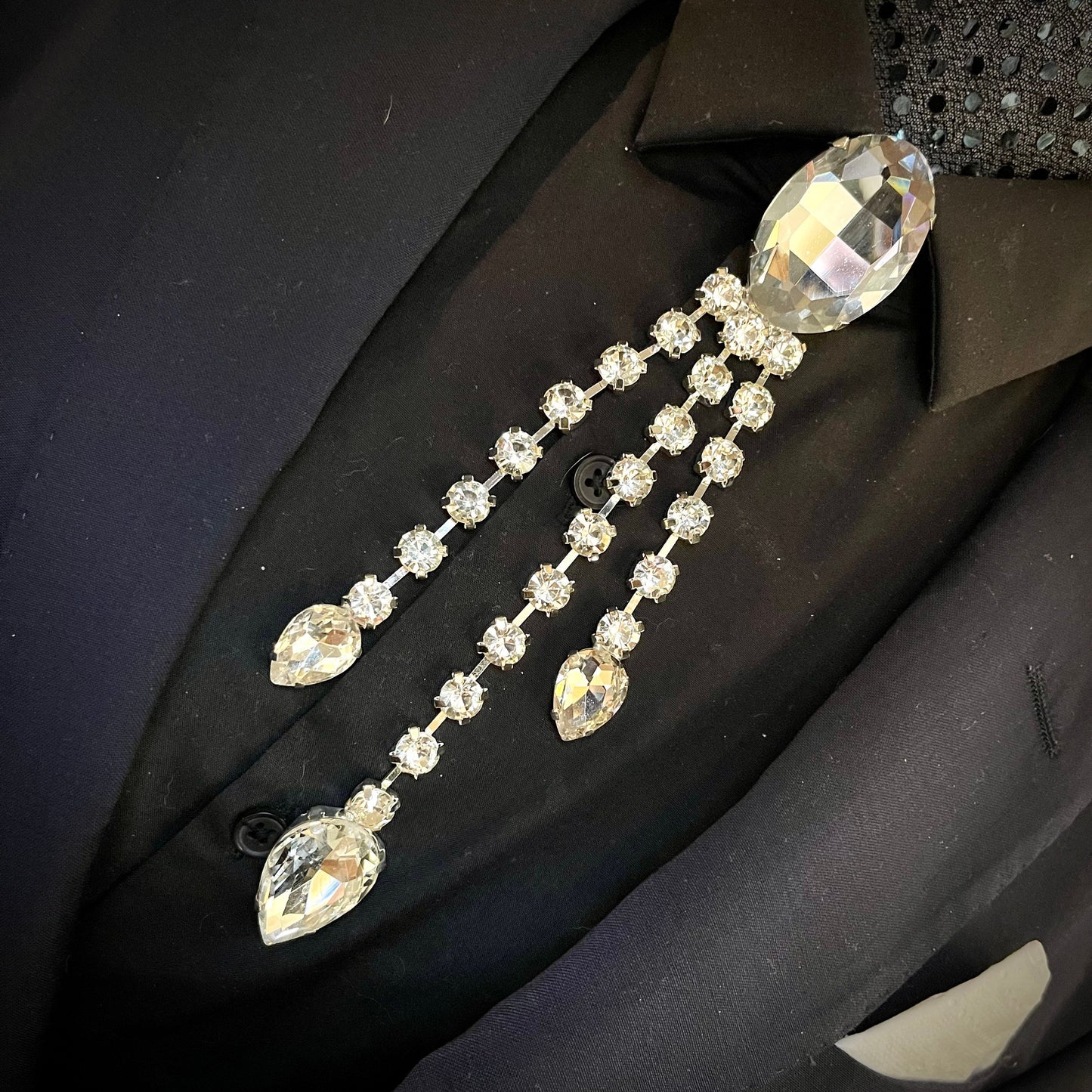 Crystal tie / smart dress jewellery / wedding/ party/ prom