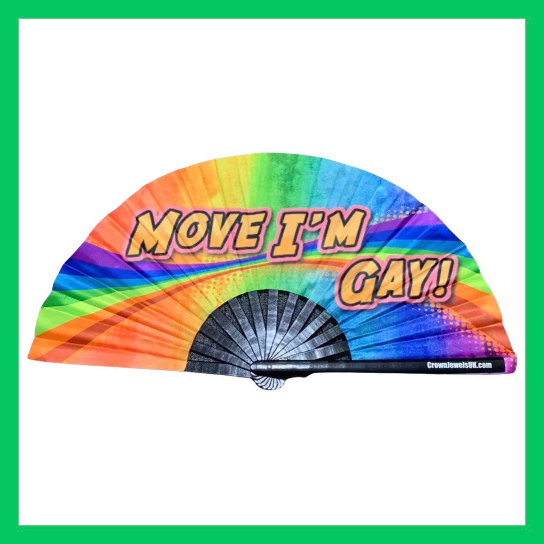 Move In Gay Fan, Drag Queen Bamboo Hand Fan, Fans, Clack Fan, Loud Fan, Bang Fan