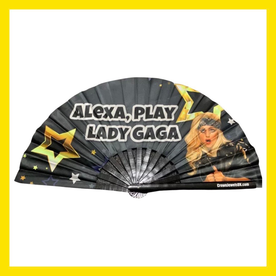 Lady Gaga Fan, Drag Queen Bamboo Hand Fan, Fans, Clack Fan, Loud Fan, Bang Fan, Alexa
