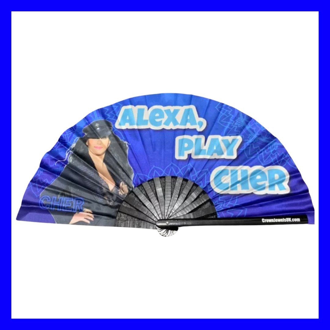 Cher Fan, Drag Queen Bamboo Hand Fan, Fans, Clack Fan, Loud Fan, Bang Fan, Alexa