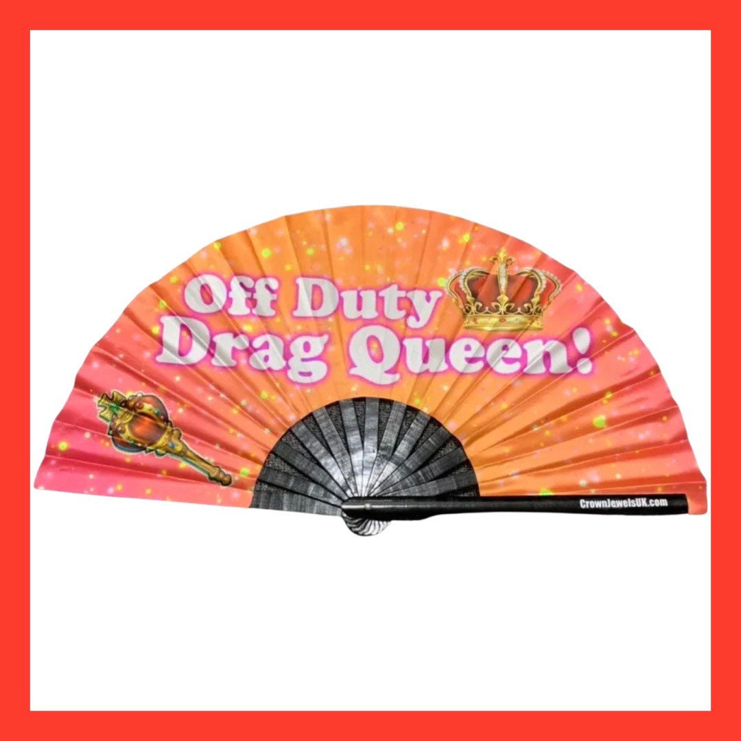Off Duty Drag Queen Fan, Drag Queen Bamboo Hand Fan, Fans, Clack Fan, Loud Fan, Bang Fan
