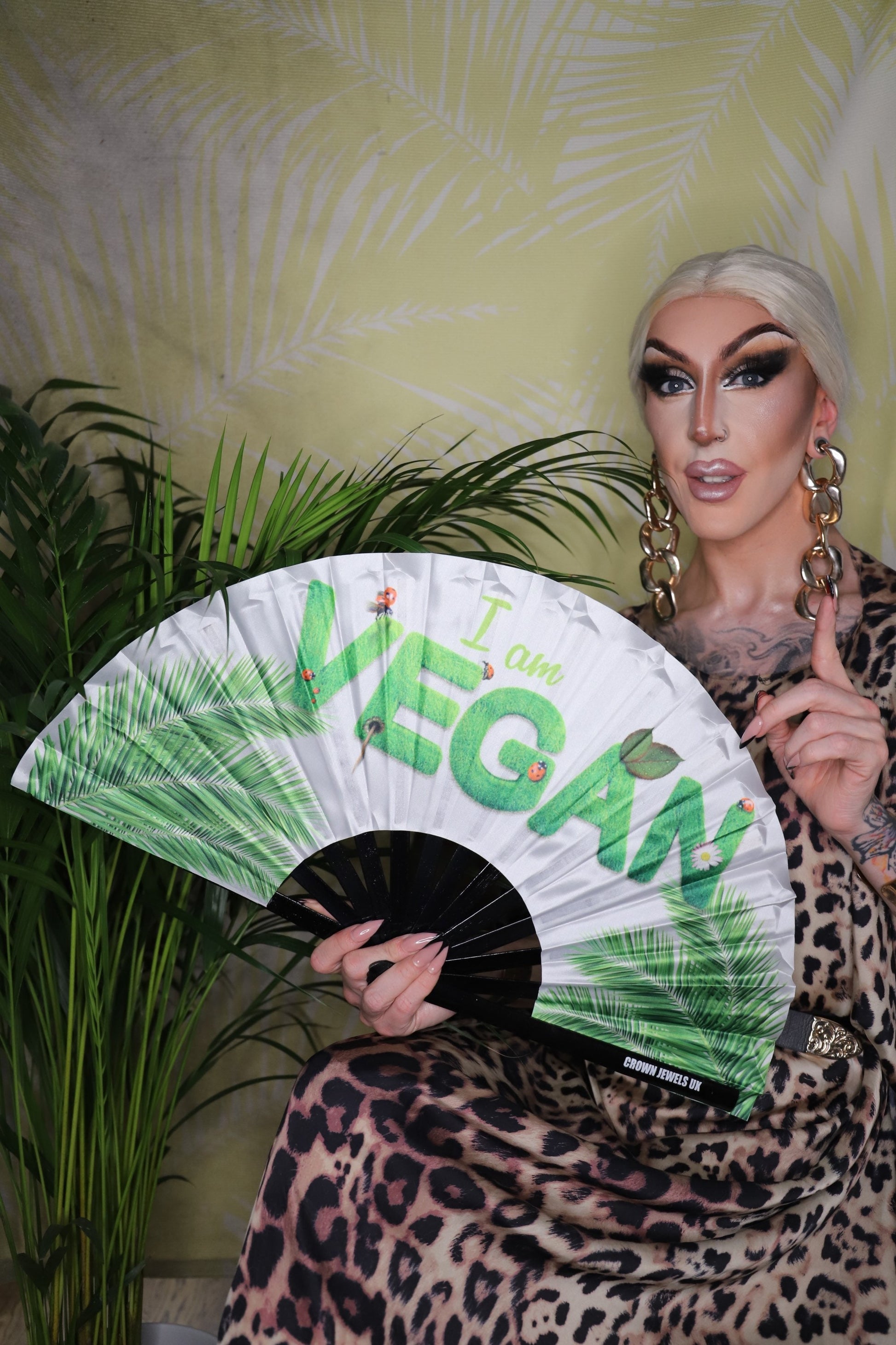I’m a Vegan, Drag Queen Bamboo Hand Fan, Fans, Clack Fan, Loud Fan, Bang Fan