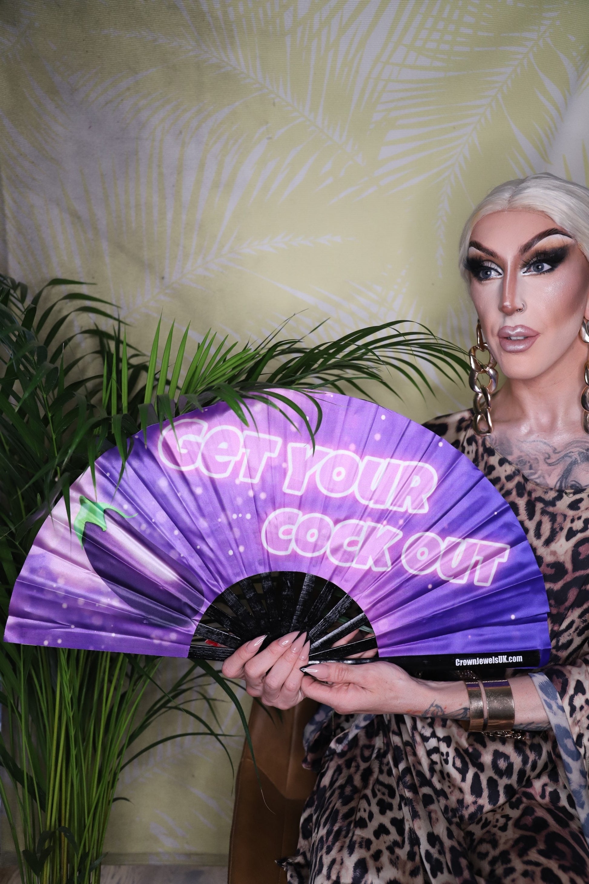 Get your Cock out Fan, Drag Queen Bamboo Hand Fan, Fans, Clack Fan, Loud Fan, Bang Fan