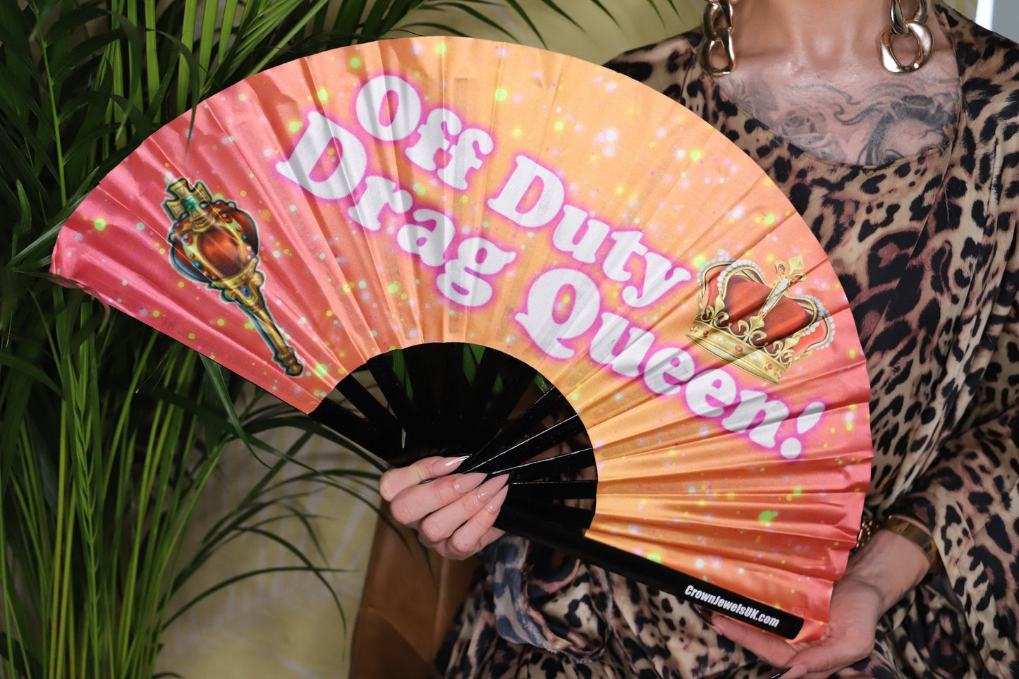 Off Duty Drag Queen Fan, Drag Queen Bamboo Hand Fan, Fans, Clack Fan, Loud Fan, Bang Fan