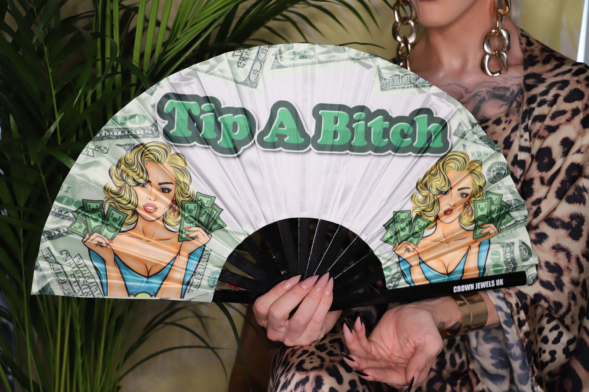 Tip A Bitch, Drag Queen Bamboo Hand Fan, Fans, Clack Fan, Loud Fan, Bang Fan