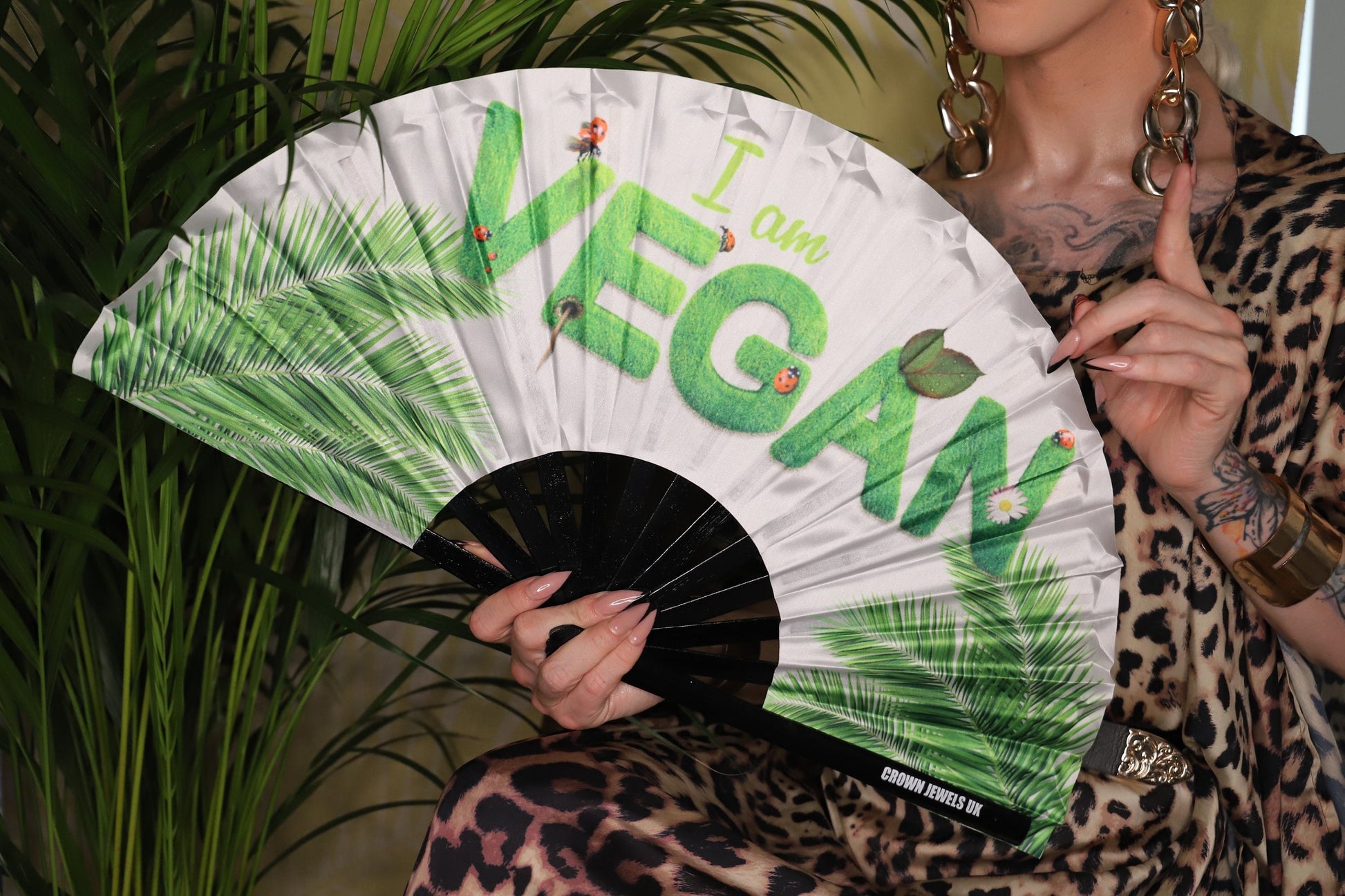 I’m a Vegan, Drag Queen Bamboo Hand Fan, Fans, Clack Fan, Loud Fan, Bang Fan
