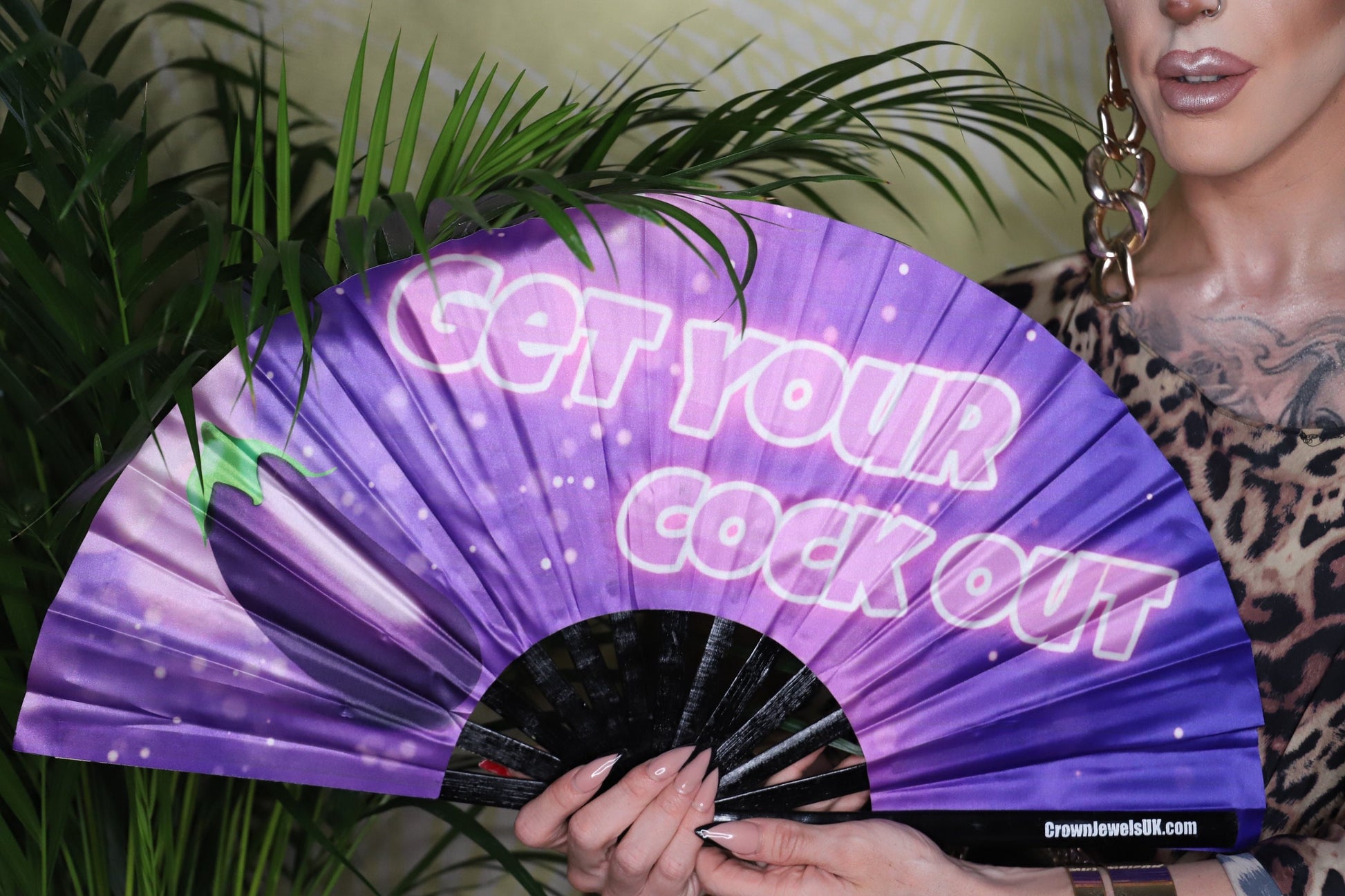 Get your Cock out Fan, Drag Queen Bamboo Hand Fan, Fans, Clack Fan, Loud Fan, Bang Fan