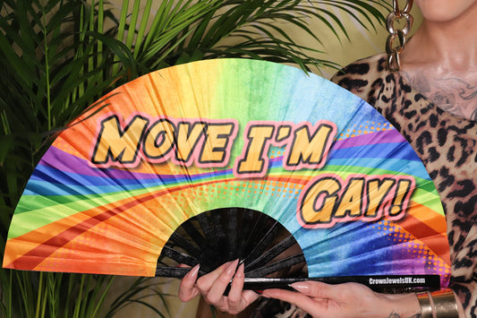 Move In Gay Fan, Drag Queen Bamboo Hand Fan, Fans, Clack Fan, Loud Fan, Bang Fan