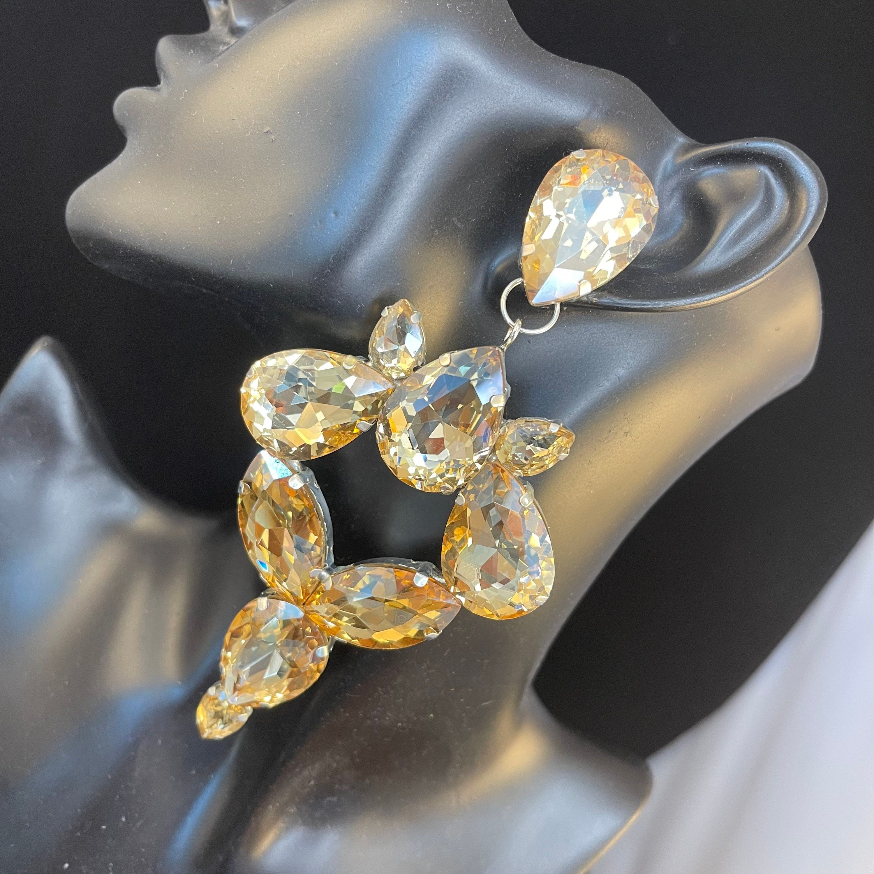 Statement on sale earrings crystal