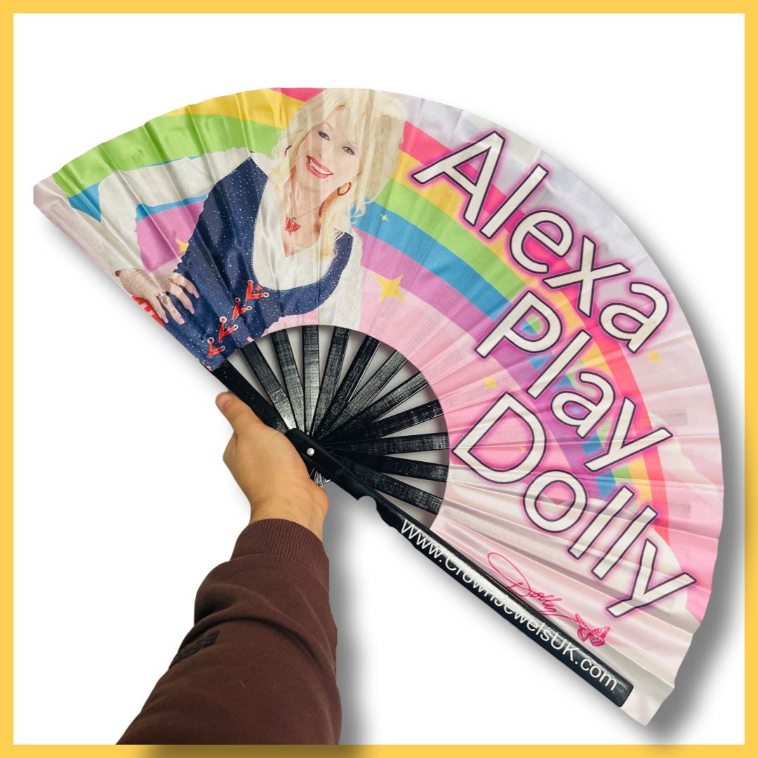 Alexa play Dolly , Drag Queen Bamboo Hand Fan, Fans, Clack Fan, Loud Fan, Bang Fan